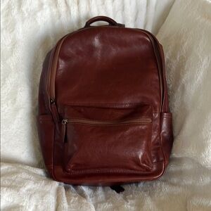 Classic Brown Leather Backpack
